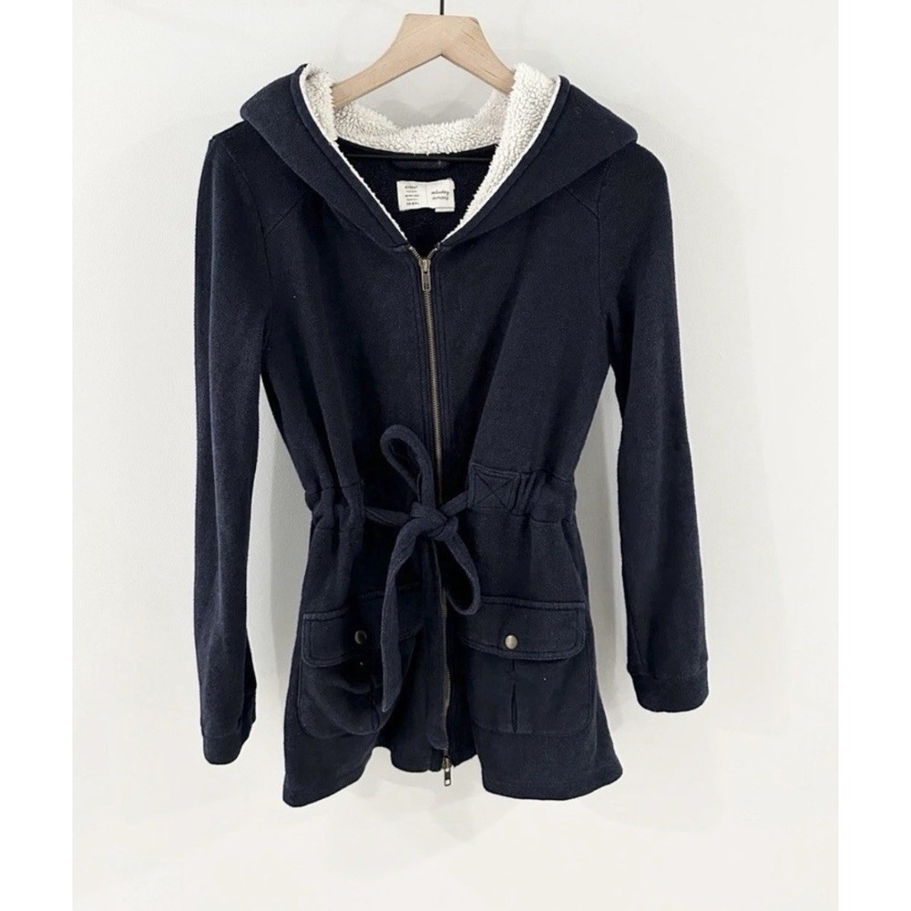 Anthropologie‎ Saturday Sunday Longer Jacket Hoodie Navy Size Large Pockets
